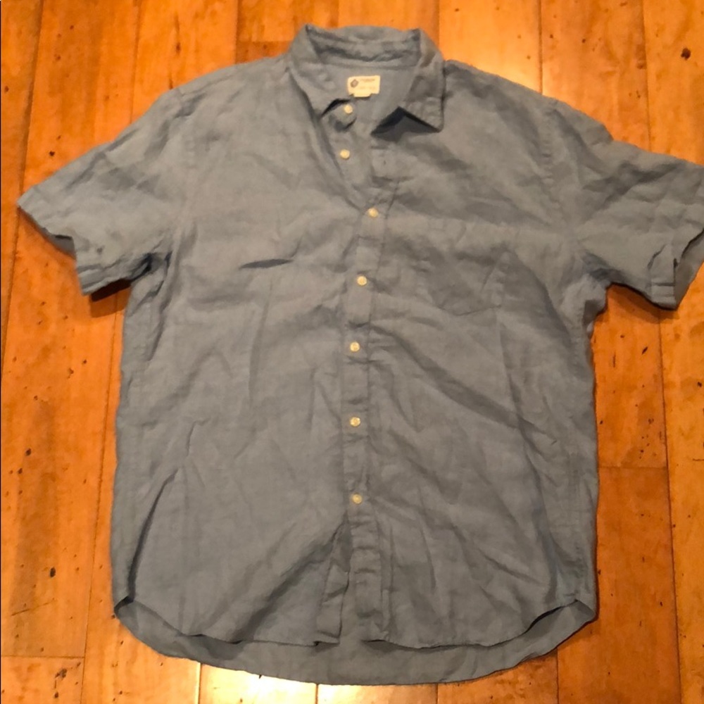 J. Crew Short Sleeve Blue Button Down Shirt